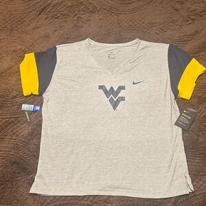 Nike Gray and Gold V-Neck T-Shirt